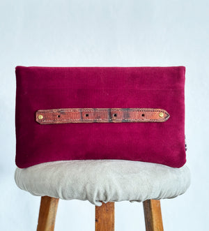 BINIALI CLUTCH - VINTAGE BURGUNDY VELVET. ONE-OF-A-KIND