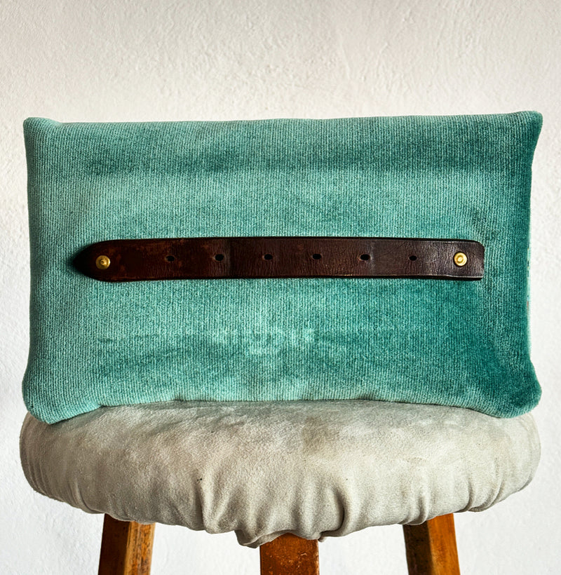 BINIALI CLUTCH - VINTAGE TURQUOISE VELVET ONE-OFF