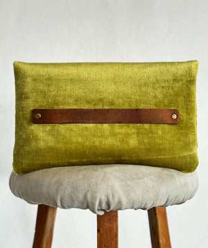 BINIALI  CLUTCH - VINTAGE CHARTREUSE VELVET ONE-OF-A-KIND