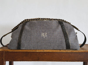 DEIA DUFFLE Bespoke, One-Of-A-Kind, Surplus Italian Tweed & Vintage  Charcoal Paisley.