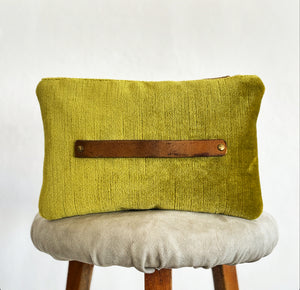 PETRA POUCH - VINTAGE CHARTREUSE VELVET - ONE-OF-A-KIND