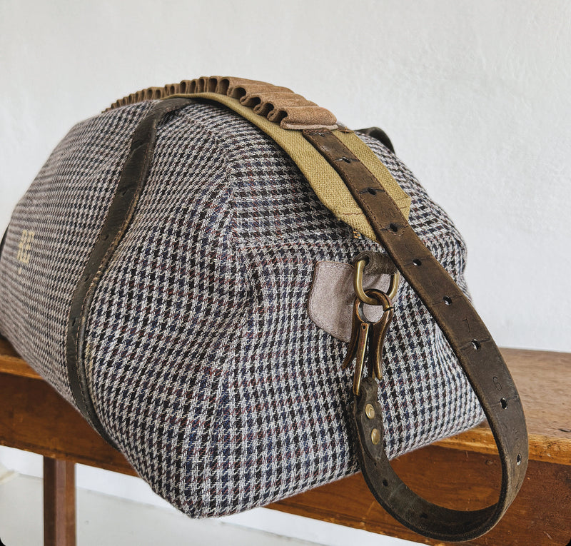 DEIA DUFFLE Bespoke, One-Of-A-Kind, Surplus Italian Tweed & Vintage  Charcoal Paisley.