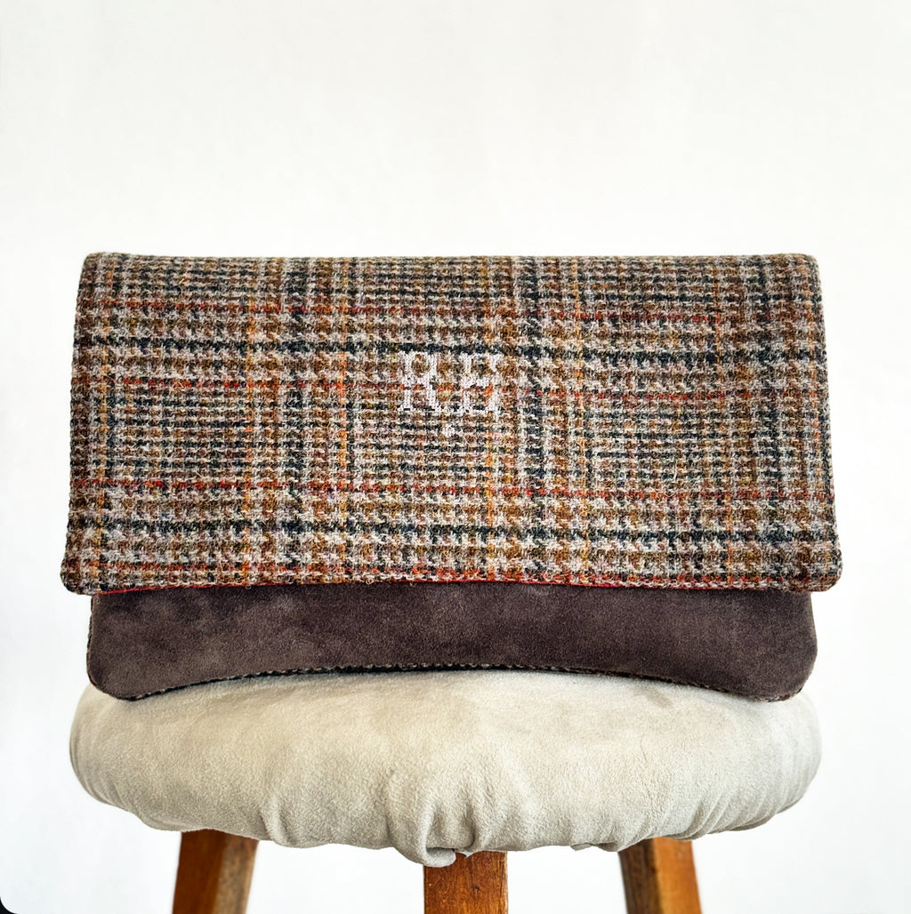 BINIALI CLUTCH - VINTAGE HARRIS TWEED ONE-OF-A-KIND