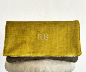 BINIALI CLUTCH - VINTAGE CHARTREUSE VELVET ONE-OF-A-KIND