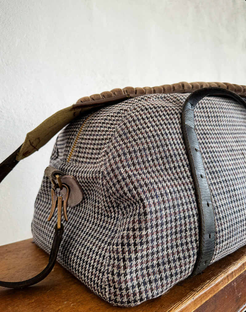 DEIA DUFFLE Bespoke, One-Of-A-Kind, Surplus Italian Tweed & Vintage  Charcoal Paisley.