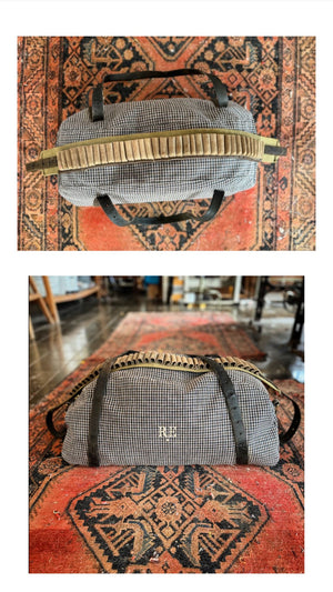 DEIA DUFFLE Bespoke, One-Of-A-Kind, Surplus Italian Tweed & Vintage  Charcoal Paisley.