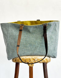 ORIENT TOTE  - VINTAGE CHARTREUSE VELVET ONE-OF-A-KIND